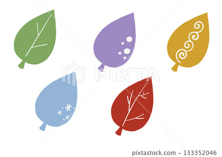 Colorful leaf set 133352046