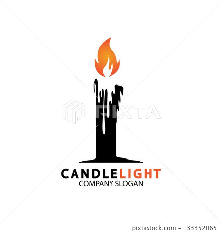 Candle light icon logo design vector template 133352065