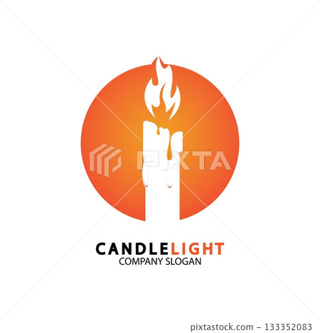 Candle light icon logo design vector template 133352083