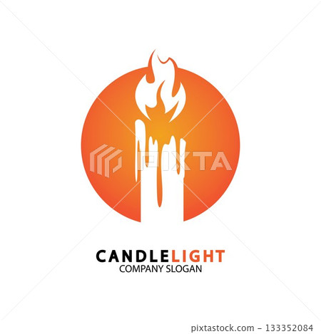Candle light icon logo design vector template 133352084