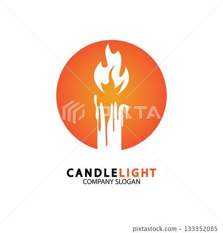Candle light icon logo design vector template 133352085