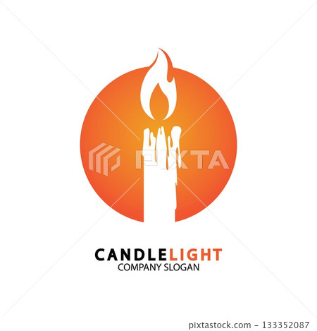 Candle light icon logo design vector template 133352087