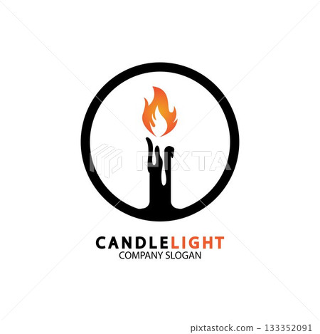 Candle light icon logo design vector template Candle light icon logo design vector template 133352091