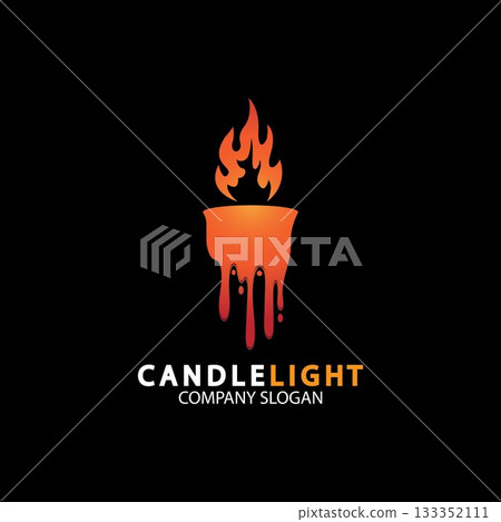 Candle light icon logo design vector template 133352111