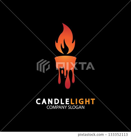Candle light icon logo design vector template 133352113