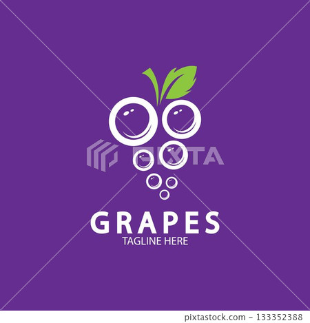 Grapes Vector Logo Icon isolated. Organic Wine branding template. Nature Grapes Logotype Grapes Vector Logo Icon isolated. Organic Wine branding template. Nature Grapes Logotype 133352388