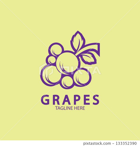 Grapes Vector Logo Icon isolated. Organic Wine branding template. Nature Grapes Logotype Grapes Vector Logo Icon isolated. Organic Wine branding template. Nature Grapes Logotype 133352390