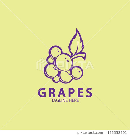 Grapes Vector Logo Icon isolated. Organic Wine branding template. Nature Grapes Logotype Grapes Vector Logo Icon isolated. Organic Wine branding template. Nature Grapes Logotype 133352391