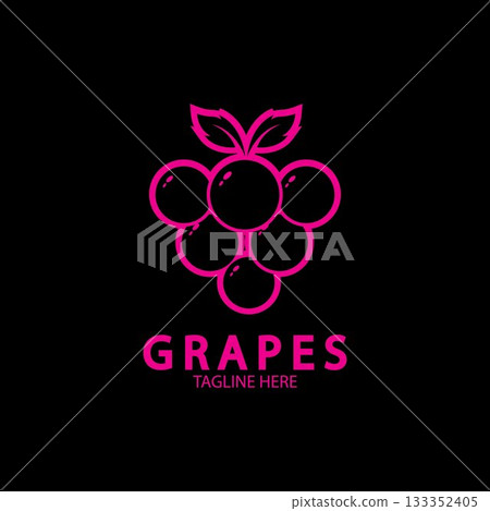 Grapes Vector Logo Icon isolated. Organic Wine branding template. Nature Grapes Logotype Grapes Vector Logo Icon isolated. Organic Wine branding template. Nature Grapes Logotype 133352405