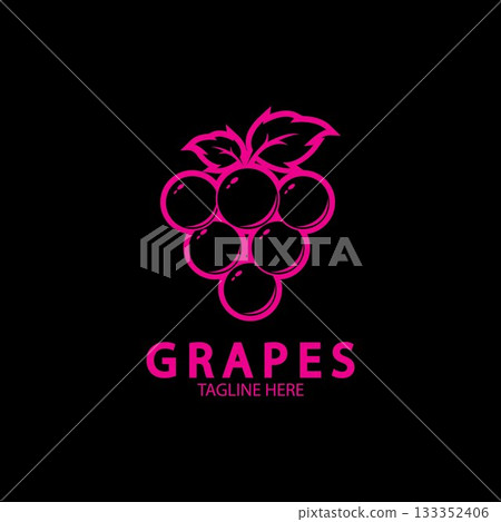 Grapes Vector Logo Icon isolated. Organic Wine branding template. Nature Grapes Logotype Grapes Vector Logo Icon isolated. Organic Wine branding template. Nature Grapes Logotype 133352406