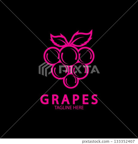 Grapes Vector Logo Icon isolated. Organic Wine branding template. Nature Grapes Logotype Grapes Vector Logo Icon isolated. Organic Wine branding template. Nature Grapes Logotype 133352407