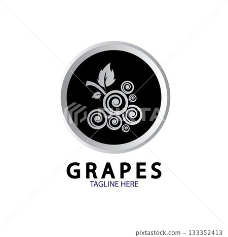 Grapes Vector Logo Icon isolated. Organic Wine branding template. Nature Grapes Logotype Grapes Vector Logo Icon isolated. Organic Wine branding template. Nature Grapes Logotype 133352413