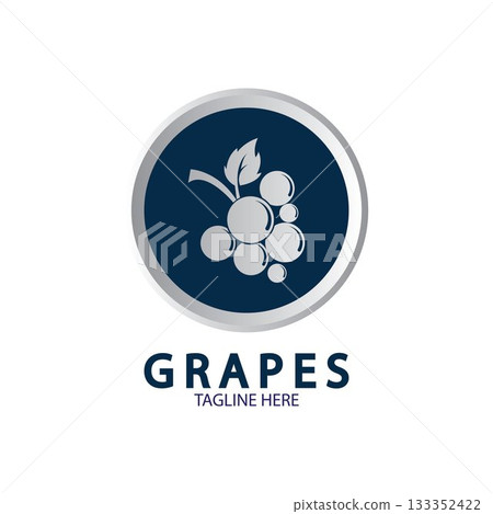 Grapes Vector Logo Icon isolated. Organic Wine branding template. Nature Grapes Logotype Grapes Vector Logo Icon isolated. Organic Wine branding template. Nature Grapes Logotype 133352422