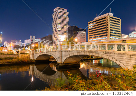 <Osaka Prefecture> Night view of Nakanoshima Park, downtown Osaka 133352464