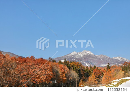 新潟縣妙高山雪景,秋葉 新潟縣妙高山雪景,秋葉 133352564