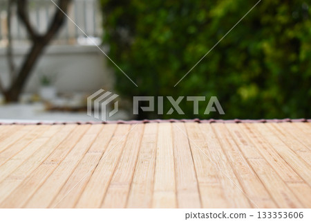 brown plank wood texture background, table in the garden brown plank wood texture background, table in the garden 133353606