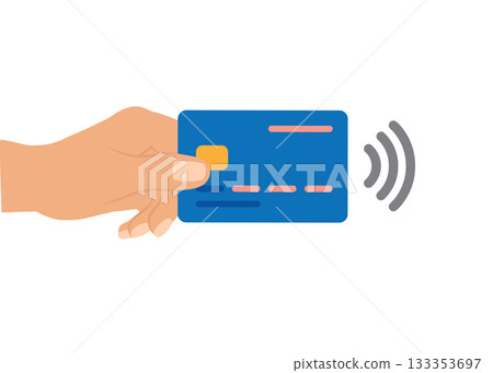 Contactless payment using credit card stock illustration 133353697
