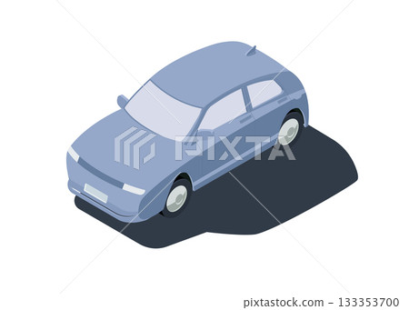 Isolated 3d grey urban car icon stock illustration Isolated 3d grey urban car icon stock illustration 133353700