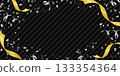 Gold and silver confetti and black background | Vector copy space sale banner 133354364