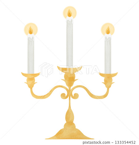 Watercolor illustration of an antique candle stand Watercolor illustration of an antique candle stand 133354452