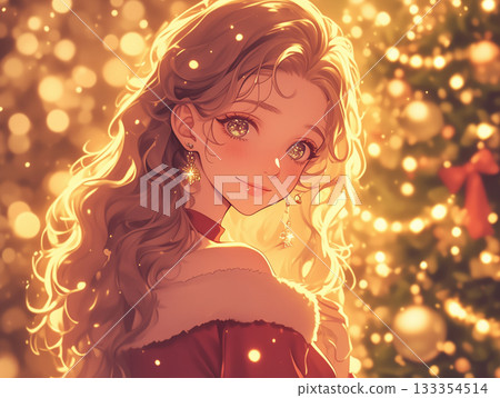 聖誕景色和女人 133354514