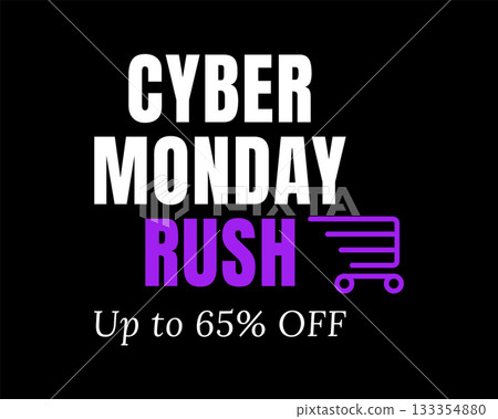cyber monday rush big discount shopping banner cyber monday rush big discount shopping banner 133354880