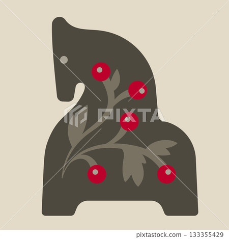 Stylized figure of a horse painted. Folk art 133355429