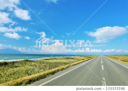 Blue sky and Orolon line in Hokkaido summer 133355596