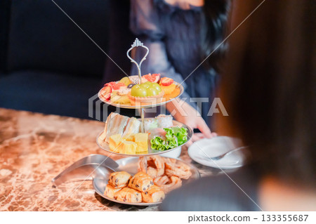 Hotel afternoon tea set 133355687