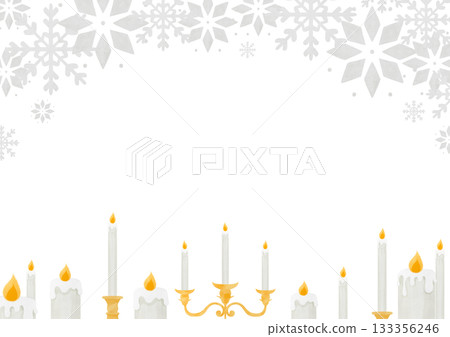 Watercolor style candle frame illustration Watercolor style candle frame illustration 133356246