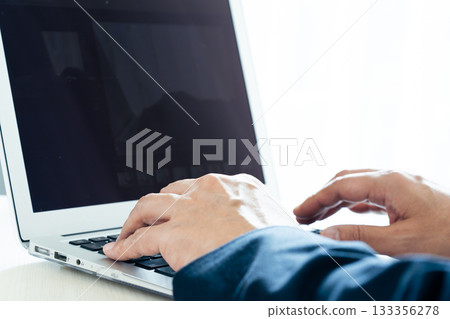 便攜式計算機上工作的生意人 133356278