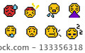 8-bit pixel art various illness face icon set 133356318
