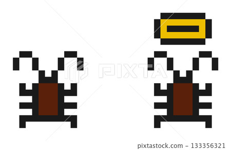 8-bit pixel art small cockcroach die 133356321