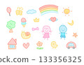 cute doodle illustration set 133356325