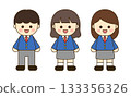 illustration of cute boy and girl students 133356326