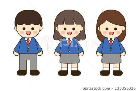 illustration of cute boy and girl students illustration of cute boy and girl students 133356326