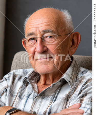 Dignified Senior Citizen Portrait Featuring Mature and Experienced Appearance, Representing Wisdom and Grace in Natural Light 133356373