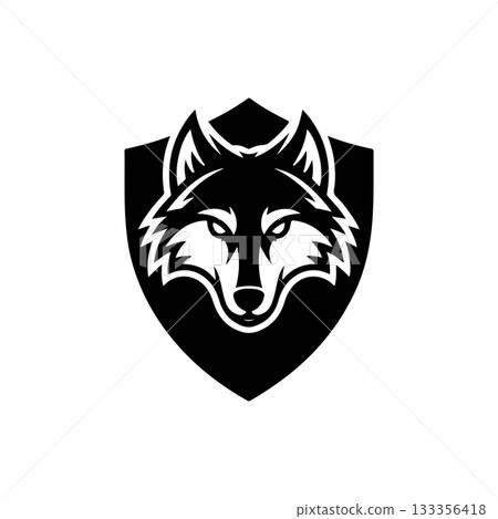 wolf head sign. Design element for sport team logo, emblem, badge, mascot. wolf head sign. Design element for sport team logo, emblem, badge, mascot. 133356418