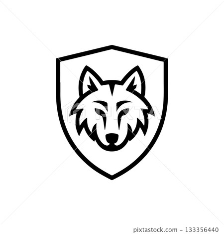 wolf head sign. Design element for sport team logo, emblem, badge, mascot. 133356440