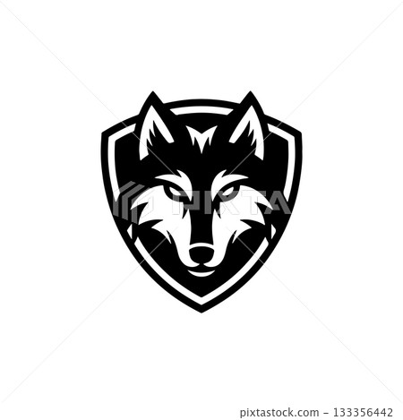 wolf head sign. Design element for sport team logo, emblem, badge, mascot. wolf head sign. Design element for sport team logo, emblem, badge, mascot. 133356442