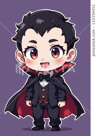 男孩打扮成德古拉 133356452