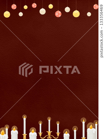 Watercolor style candle frame illustration 133356469