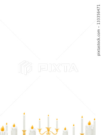 Watercolor style candle frame illustration 133356471