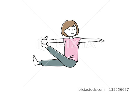 圖：一名女子抬起一條腿，擺出瑜珈姿勢 133356627