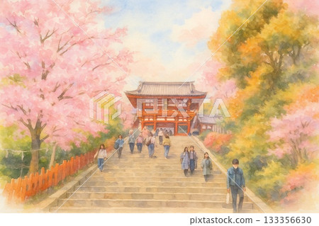 鎌倉神社櫻花盛開 133356630