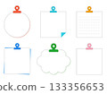 Illustration set of memo clips that can be used as headings 133356653