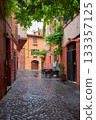 Street in Trastevere district in Rome, Italy 133357125