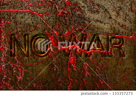 Anti-war image, NO WAR, bloody anti-war wall 133357273