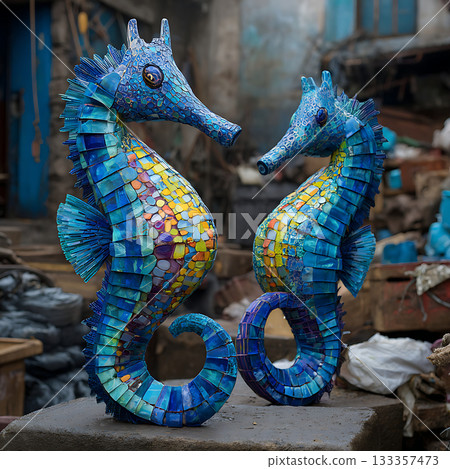 海洋塑膠藝術促進環境保護 海洋塑膠藝術促進環境保護 133357473