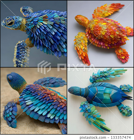 海洋塑膠藝術促進環境保護 海洋塑膠藝術促進環境保護 133357474